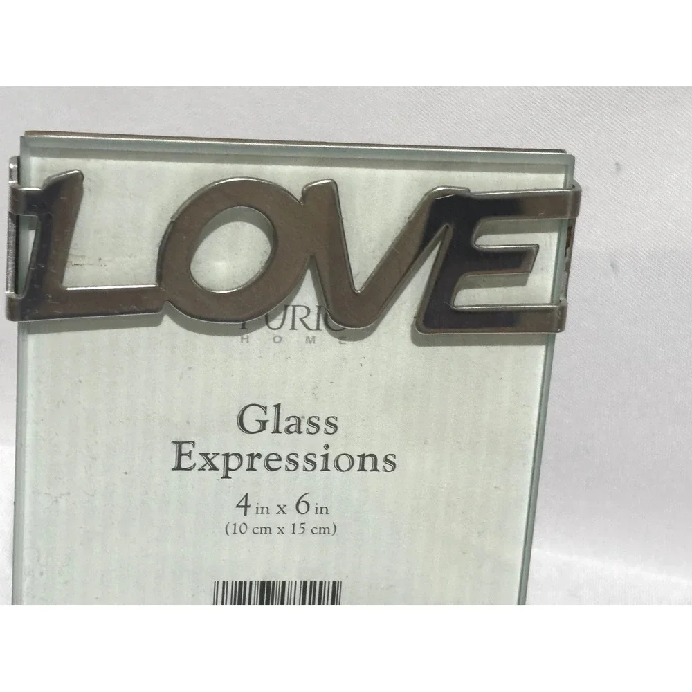 Furio‎ Home Glass Expressions LOVE Picture Frame Brushed Silver 4x6 Portrait7